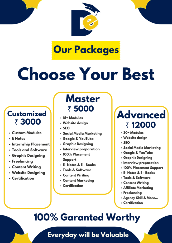Course Packages - Digital E-School of Digital Marketing